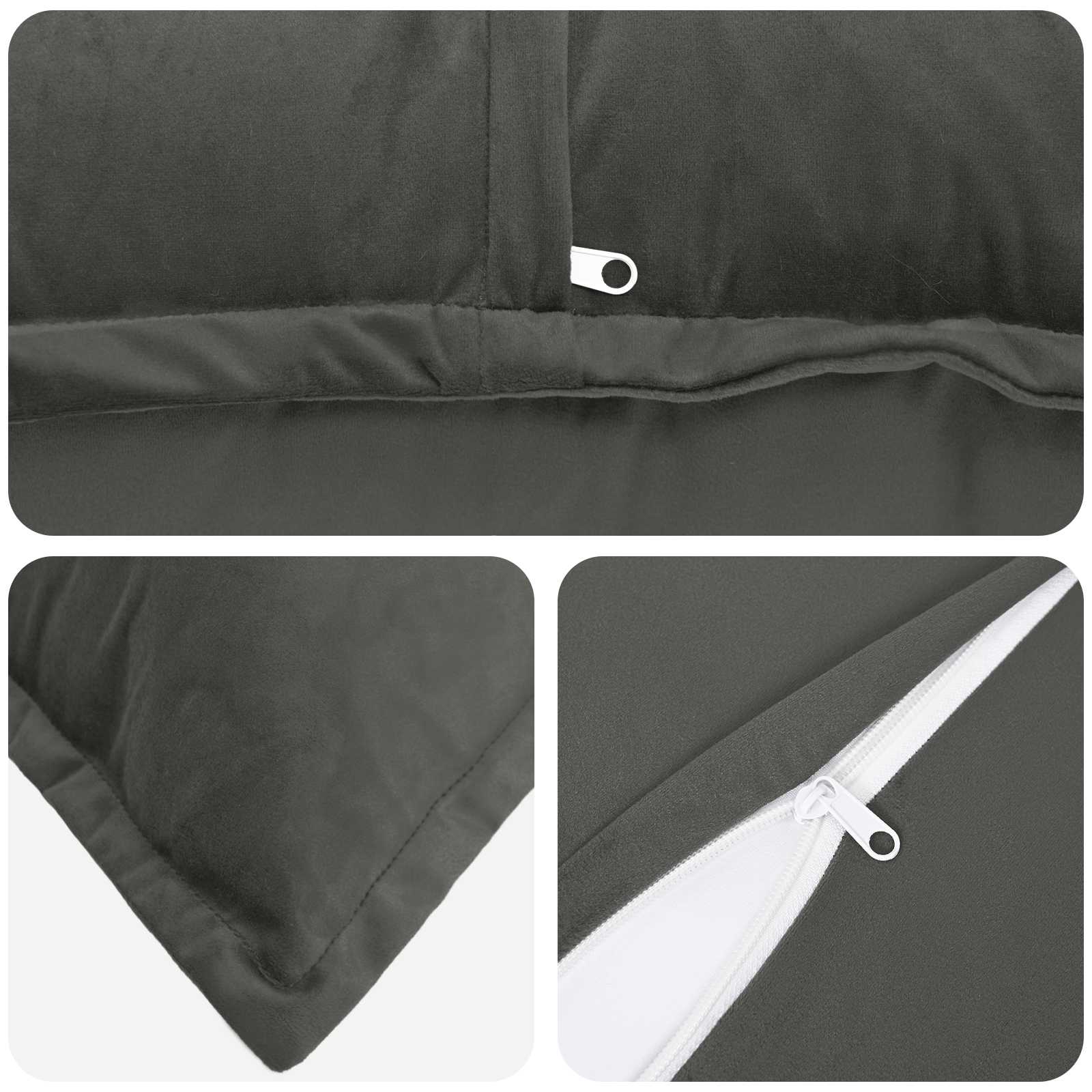 vidaXL Poszewka na poduszkę 2 pcs HOUTEN ciemnoszary 50 x 80 cm Welur