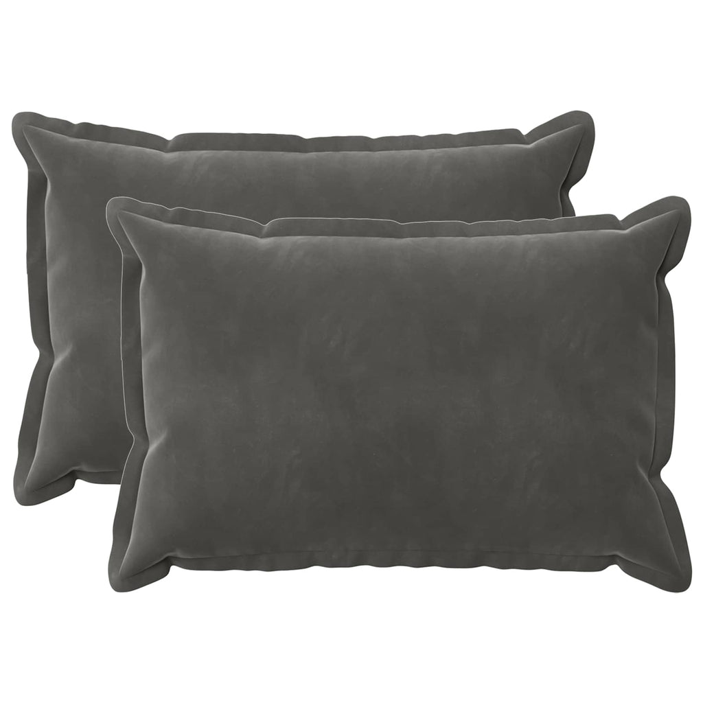 vidaXL Poszewka na poduszkę 2 pcs HOUTEN ciemnoszary 50 x 80 cm Welur