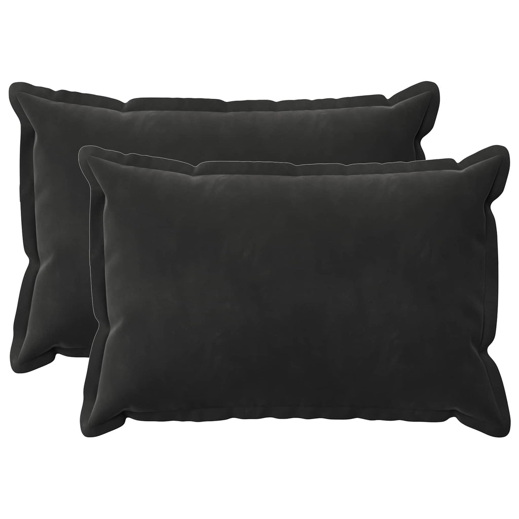 vidaXL Poszewka na poduszkę 2 pcs HOUTEN Czarny 50 x 80 cm Welur