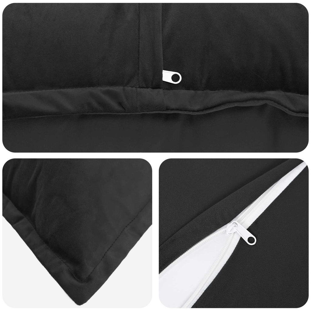vidaXL Poszewka na poduszkę 6 pcs HOUTEN Czarny 50 x 80 cm Welur