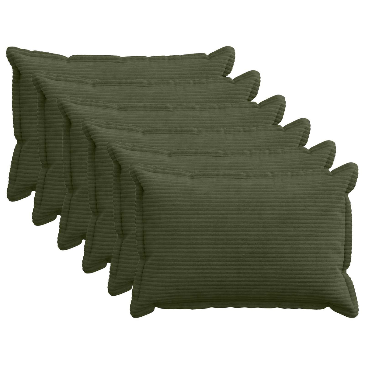 vidaXL Poszewka na poduszkę 6 szt. HOUTEN zielony 50 x 80 cm sztruks