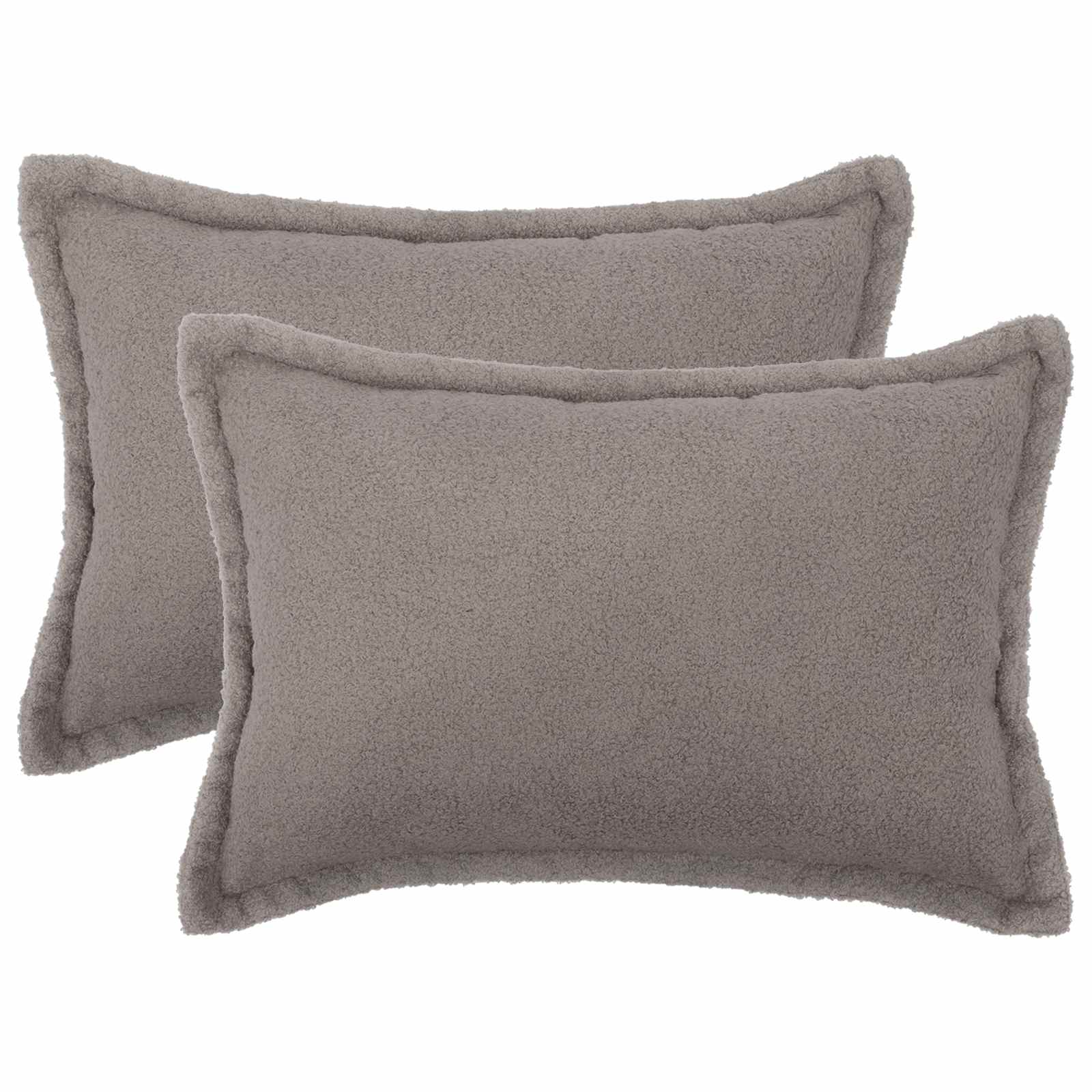 vidaXL Poszewka na poduszkę 2 pcs HOUTEN jasnoszary 50 x 80 cm Bouclé