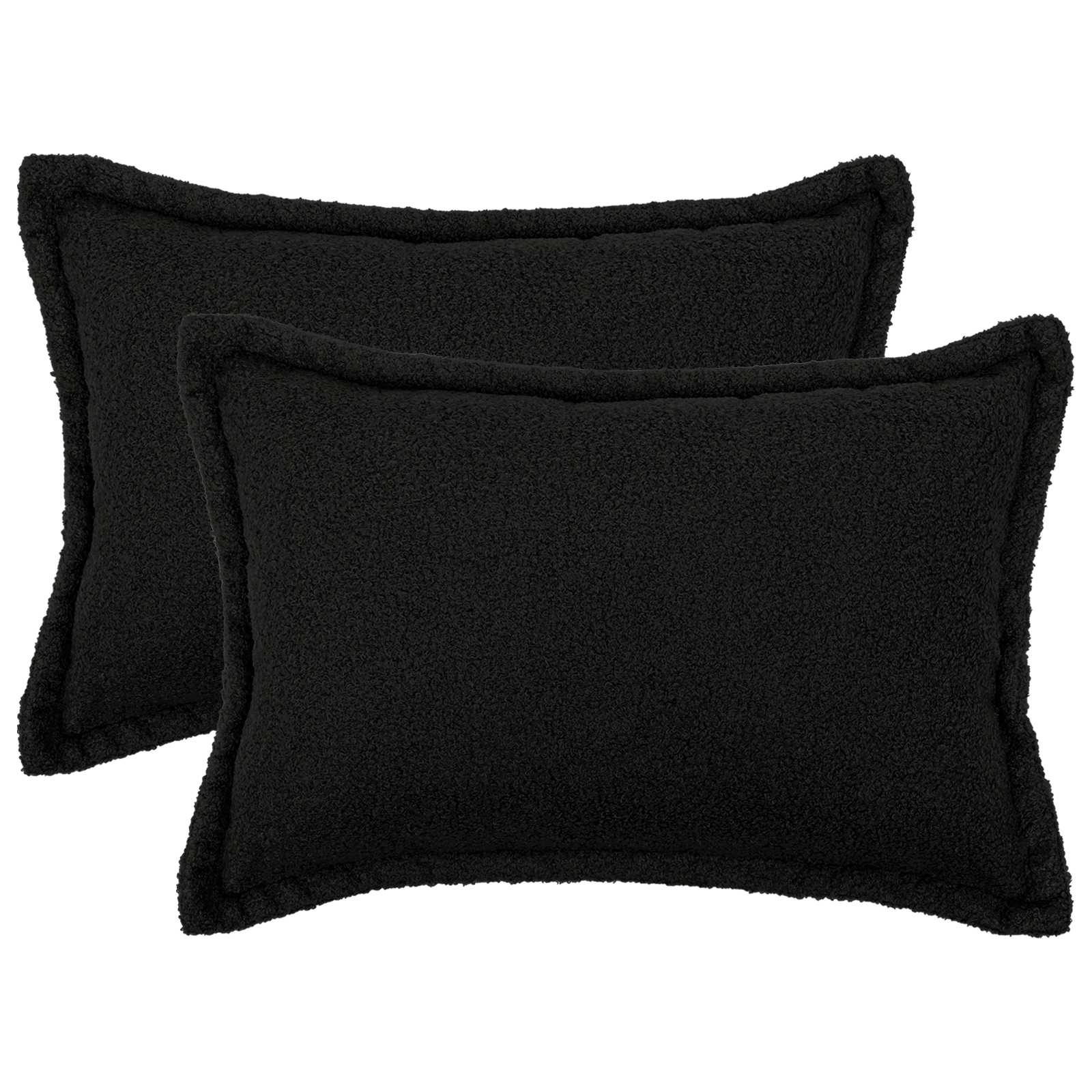 vidaXL Poszewka na poduszkę 2 pcs HOUTEN Czarny 50 x 80 cm Bouclé