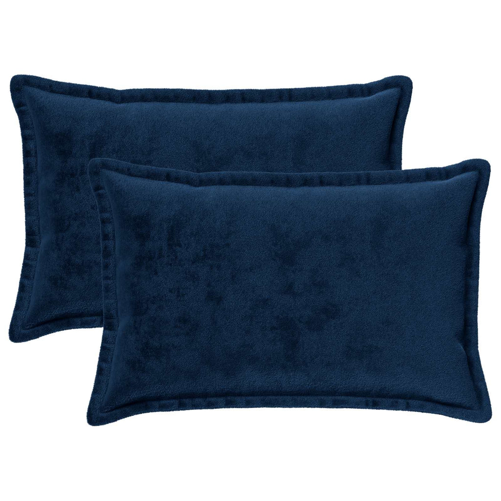 vidaXL Poszewka na poduszkę 2 pcs HOUTEN Granatowy 50 x 80 cm Flanela