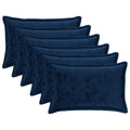 vidaXL Poszewka na poduszkę 6 pcs HOUTEN Granatowy 50 x 80 cm Flanela