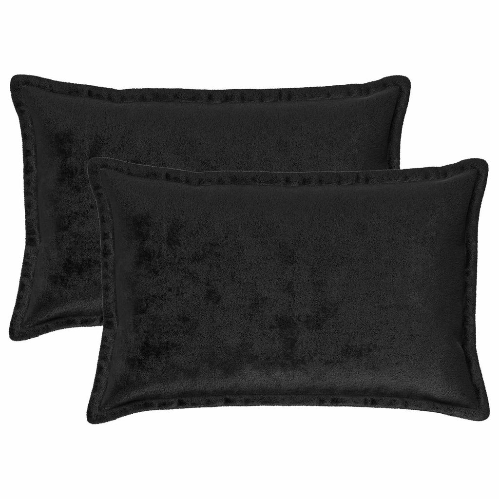 vidaXL Poszewka na poduszkę 2 pcs HOUTEN Czarny 50 x 80 cm Flanela
