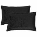 vidaXL Poszewka na poduszkę 2 pcs HOUTEN Czarny 50 x 80 cm Flanela