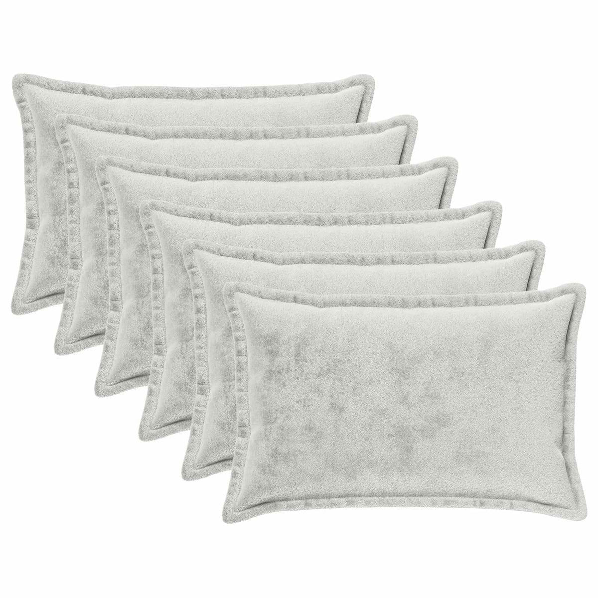 vidaXL Poszewka na poduszkę 6 pcs HOUTEN jasnoszary 50 x 80 cm Flanela