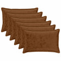 vidaXL Poszewka na poduszkę 6 pcs HOUTEN Jasny Brąz 50 x 80 cm Flanela