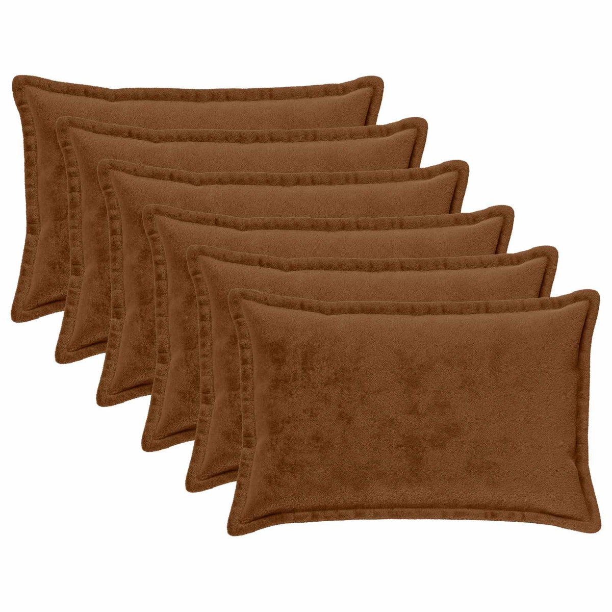 vidaXL Poszewka na poduszkę 6 pcs HOUTEN Jasny Brąz 50 x 80 cm Flanela