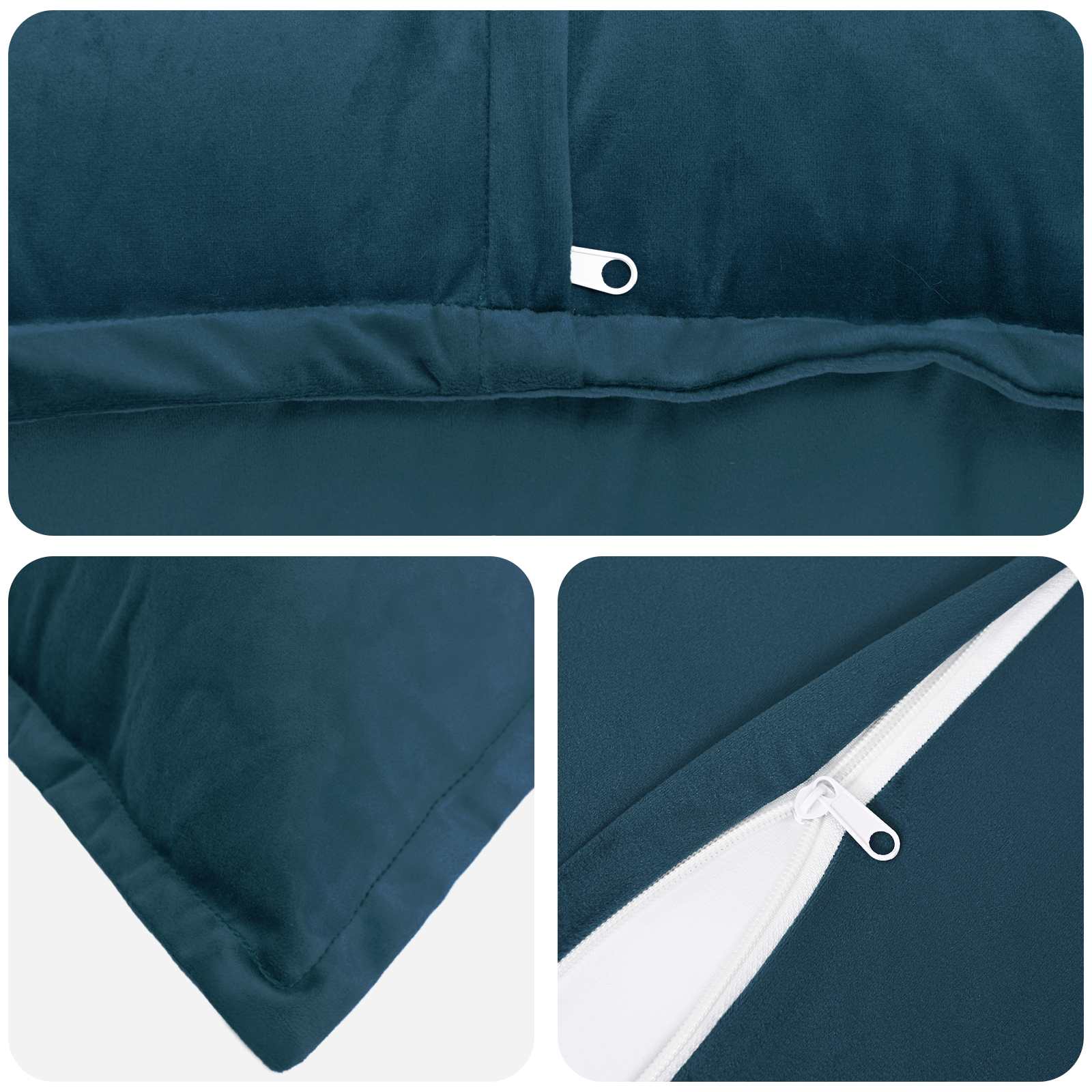 vidaXL Poszewka na poduszkę 2 pcs HOUTEN niebieski 55 x 55 cm Welur