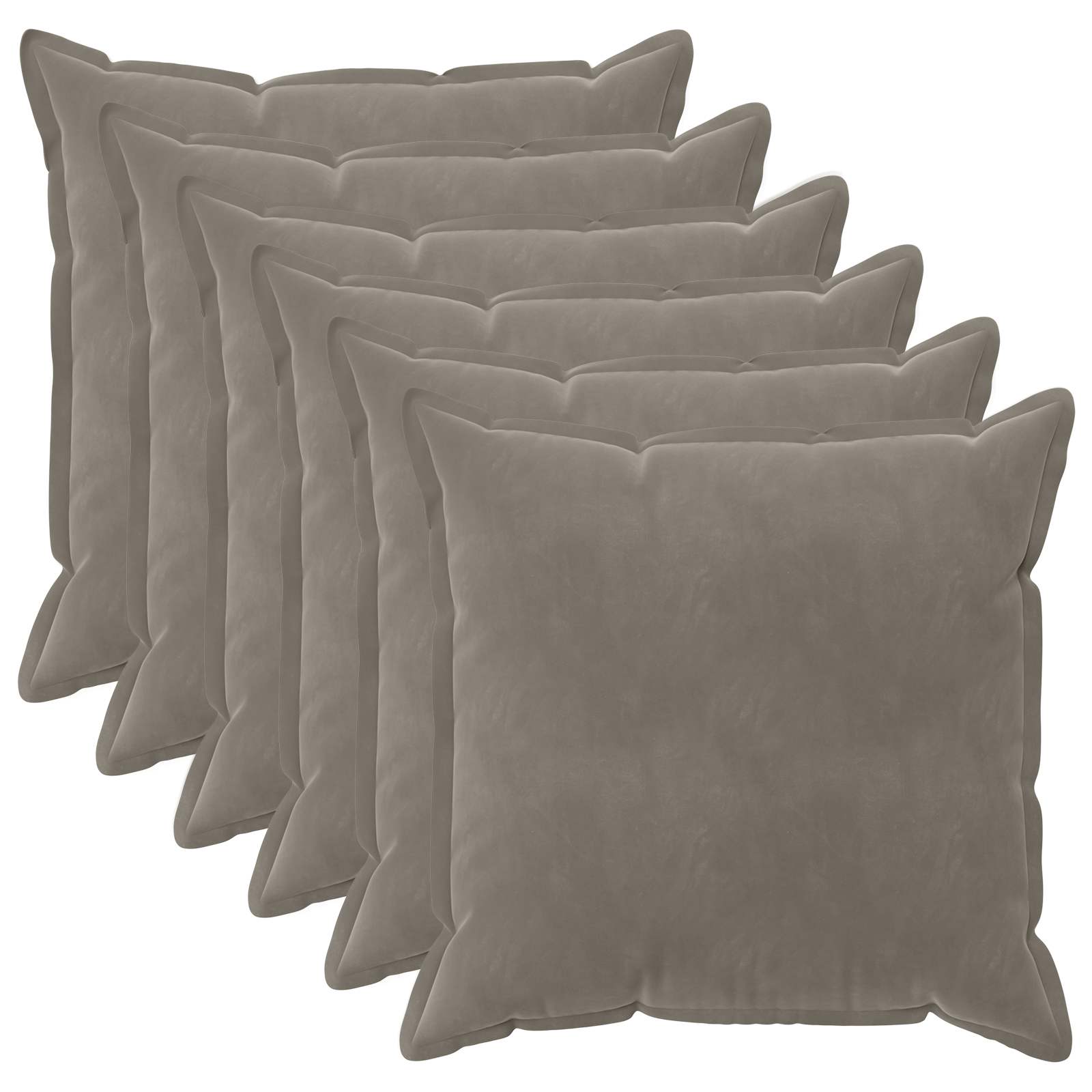 vidaXL Poszewka na poduszkę 6 pcs HOUTEN jasnoszary 55 x 55 cm Welur