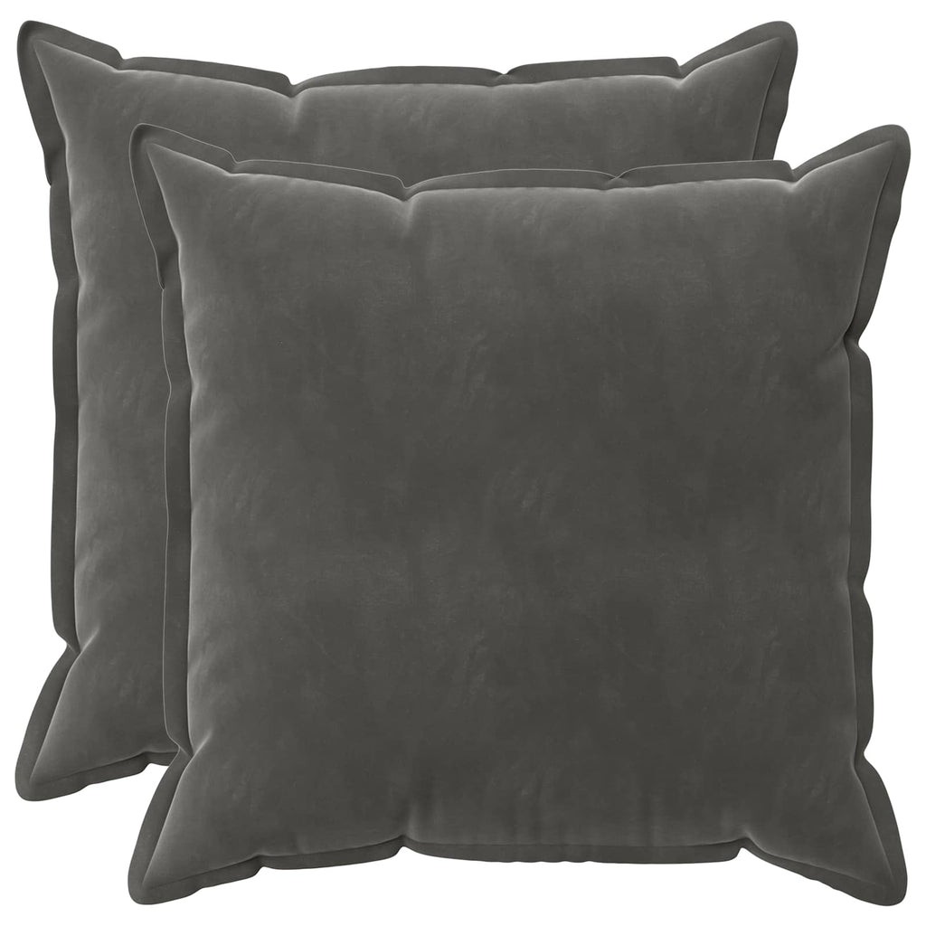 vidaXL Poszewka na poduszkę 2 pcs HOUTEN ciemnoszary 55 x 55 cm Welur