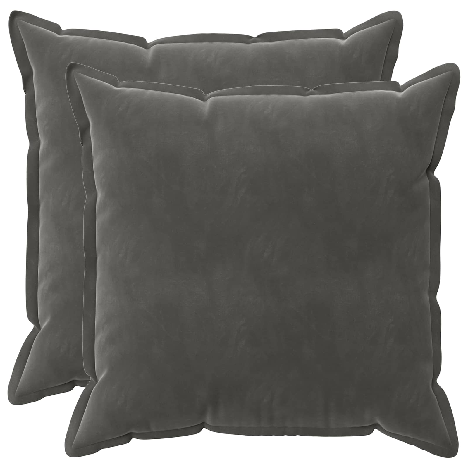 vidaXL Poszewka na poduszkę 2 pcs HOUTEN ciemnoszary 55 x 55 cm Welur