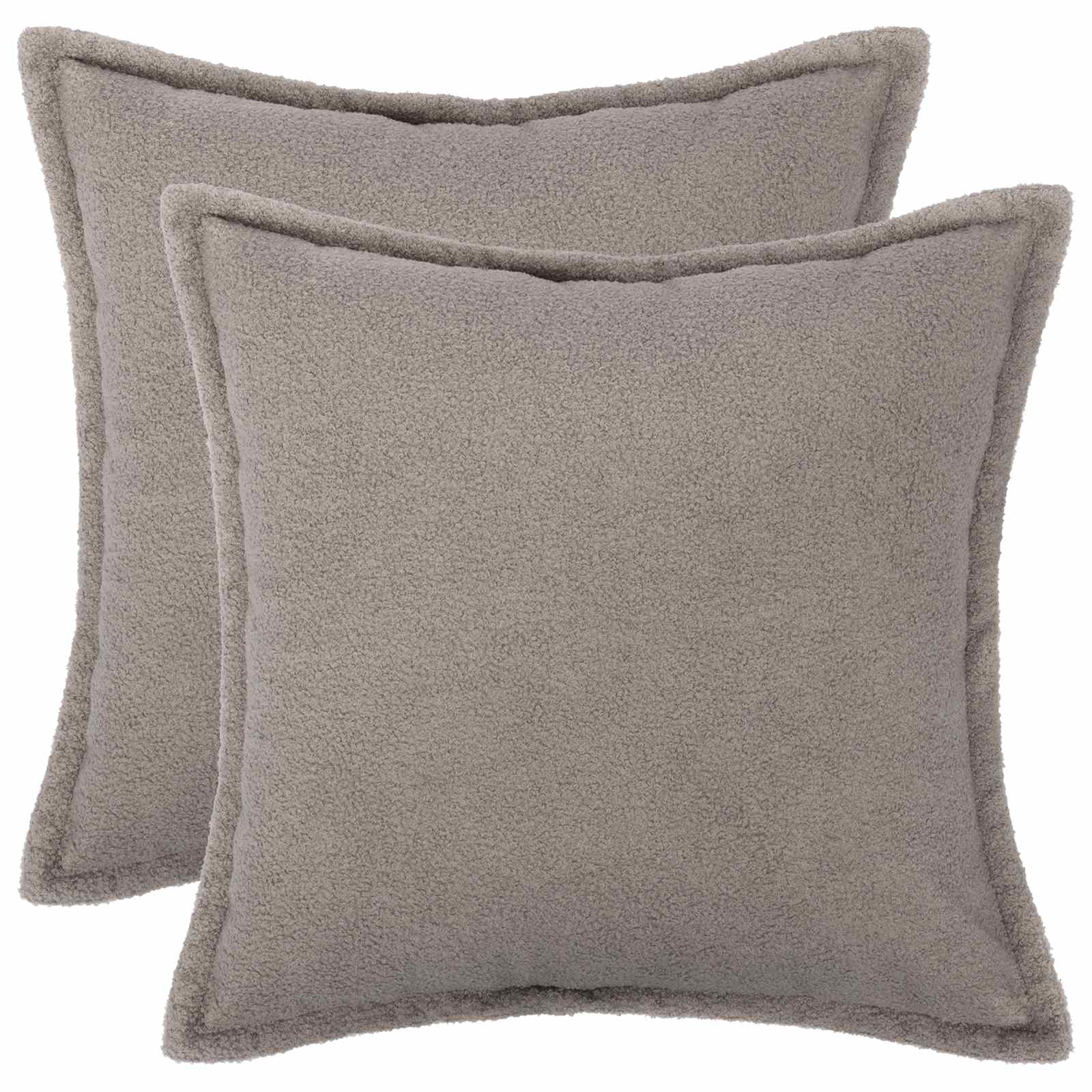 vidaXL Poszewka na poduszkę 2 pcs HOUTEN jasnoszary 55 x 55 cm Bouclé
