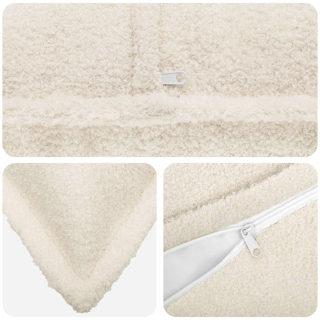 vidaXL Poszewka na poduszkę 6 pcs HOUTEN kremowy 55 x 55 cm Bouclé