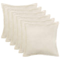 vidaXL Poszewka na poduszkę 6 pcs HOUTEN kremowy 55 x 55 cm Bouclé