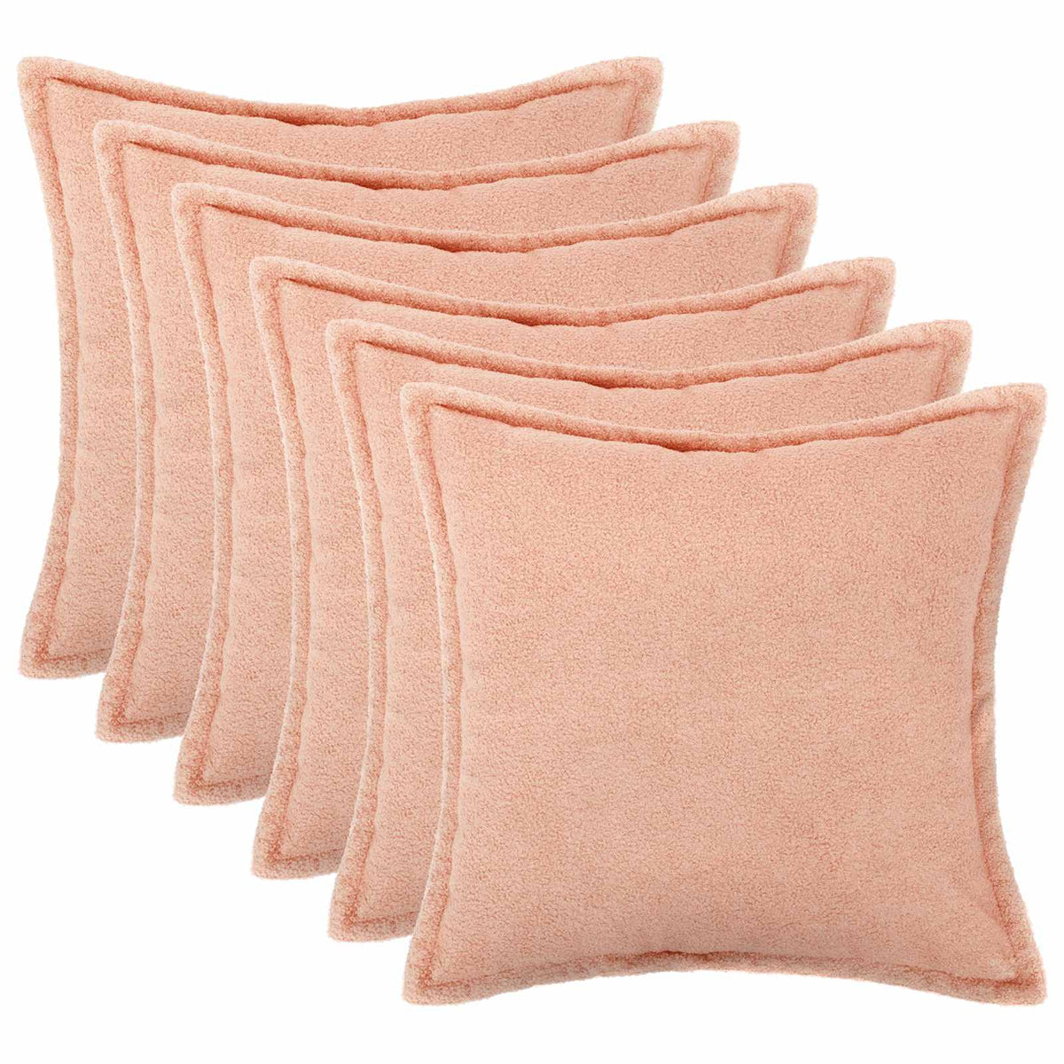 vidaXL Poszewka na poduszkę 6 pcs HOUTEN różowy 55 x 55 cm Bouclé