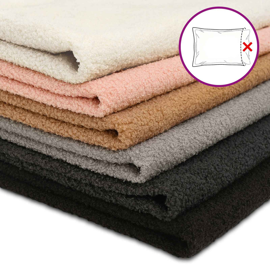 vidaXL Poszewka na poduszkę 6 pcs HOUTEN Beżowy 55 x 55 cm Bouclé