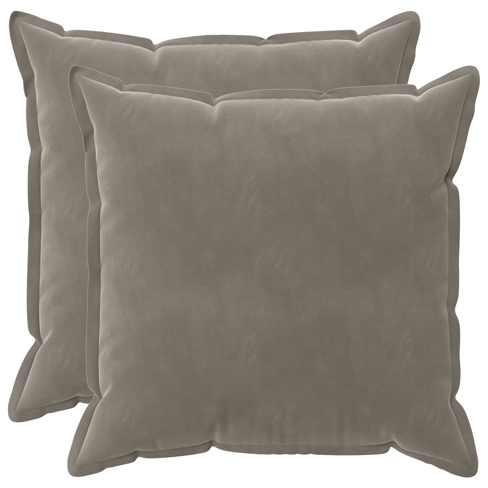 vidaXL Poszewka na poduszkę 2 pcs HOUTEN jasnoszary 60 x 60 cm Welur