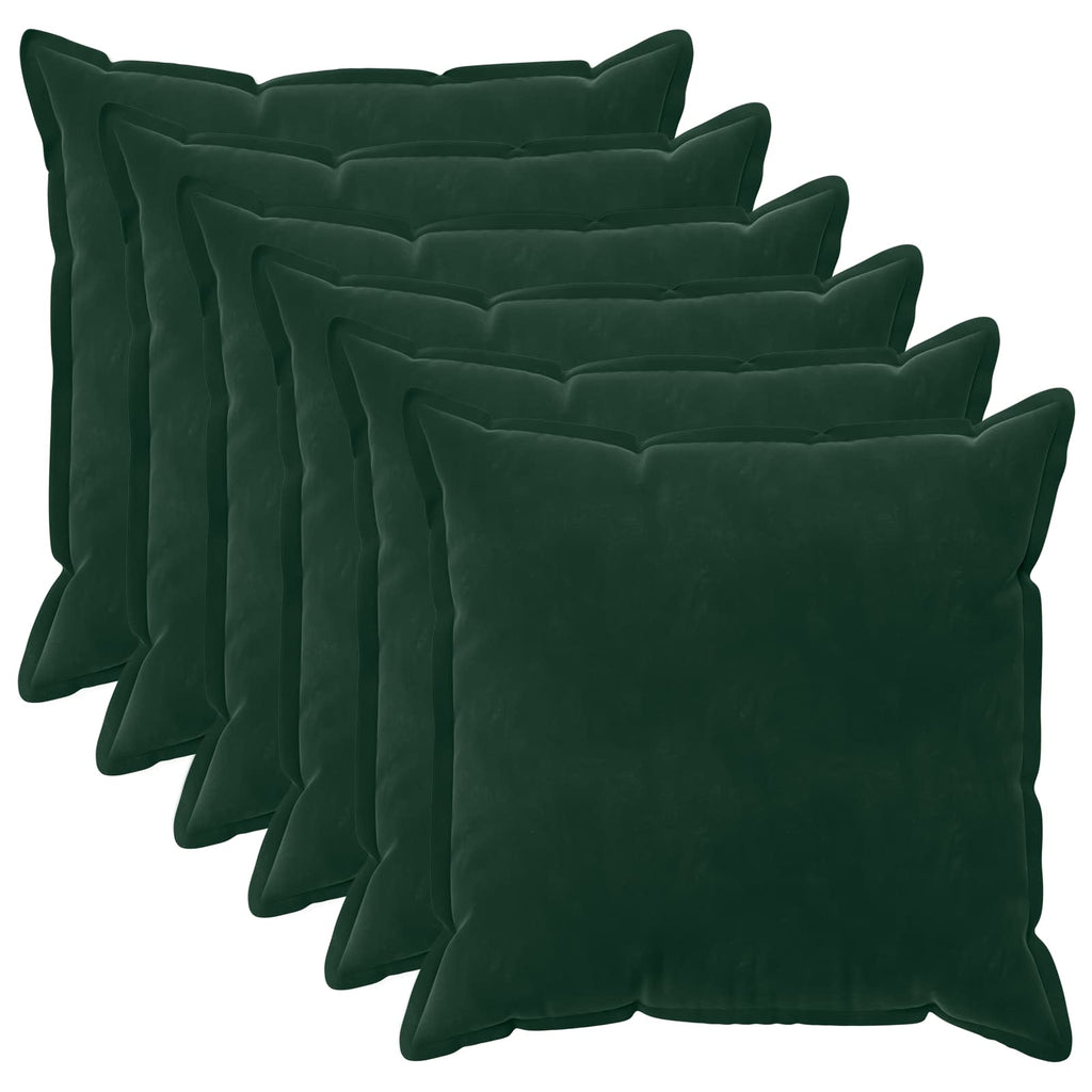 vidaXL Poszewka na poduszkę 6 pcs HOUTEN Ciemnozielony 60 x 60 cm