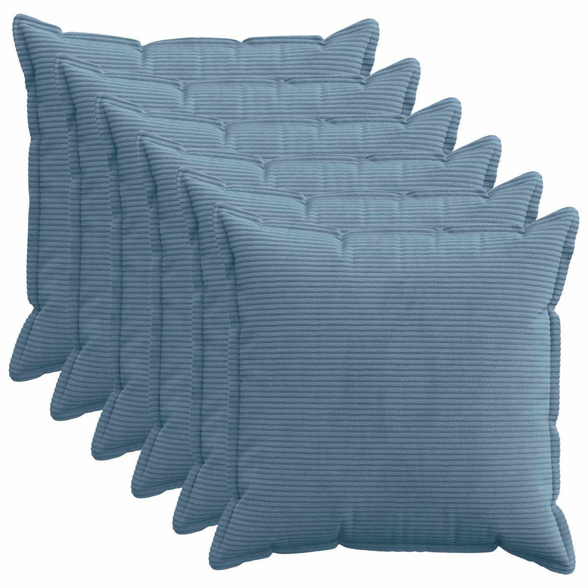 vidaXL Poszewka na poduszkę 6 szt. HOUTEN niebieski 60 x 60 cm sztruks