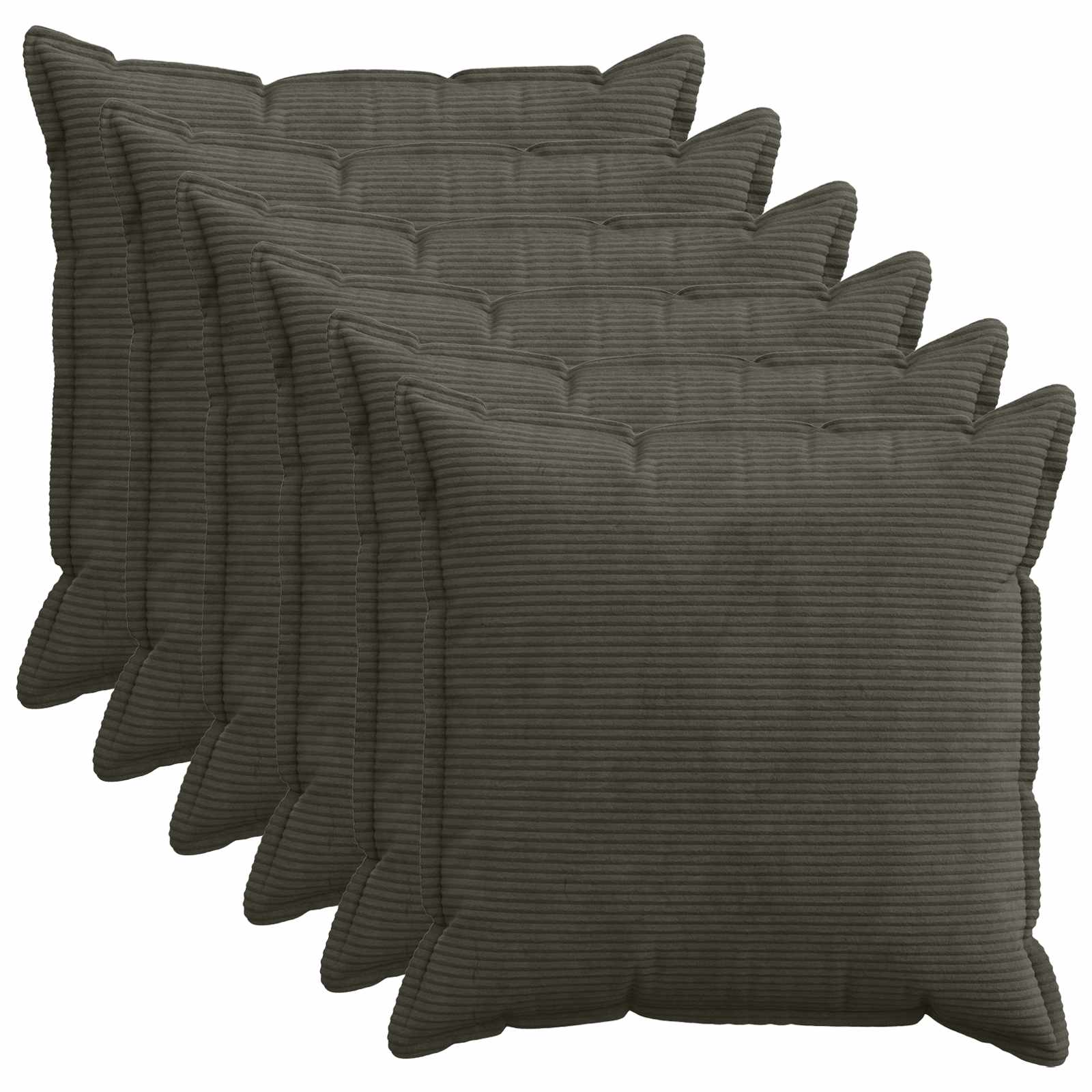 vidaXL Poszewka na poduszkę 6 szt. HOUTEN antracytowy 60 x 60 cm