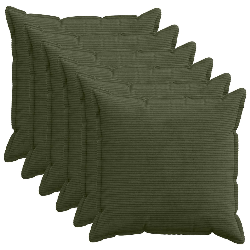 vidaXL Poszewka na poduszkę 6 szt. HOUTEN zielony 60 x 60 cm sztruks