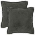 vidaXL Poszewka na poduszkę 2 pcs HOUTEN ciemnoszary 60 x 60 cm Bouclé