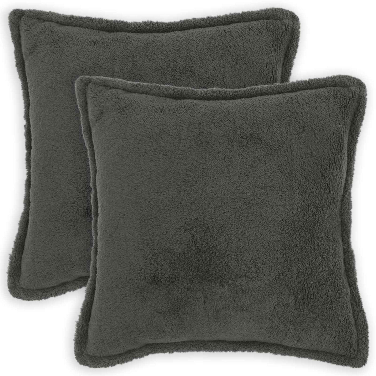 vidaXL Poszewka na poduszkę 2 pcs HOUTEN ciemnoszary 60 x 60 cm Bouclé