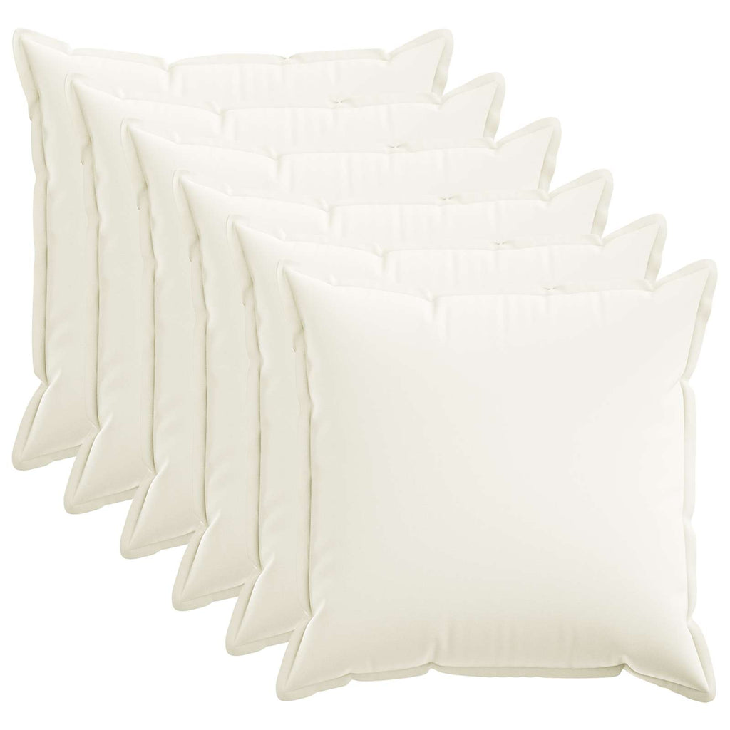 vidaXL Poszewka na poduszkę 6 pcs HOUTEN Biały 65 x 65 cm Sztuczny len