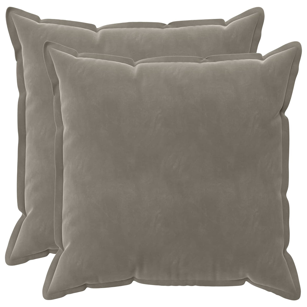 vidaXL Poszewka na poduszkę 2 pcs HOUTEN jasnoszary 65 x 65 cm Welur