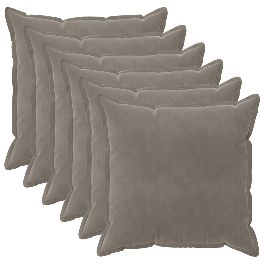 vidaXL Poszewka na poduszkę 6 pcs HOUTEN jasnoszary 65 x 65 cm Welur