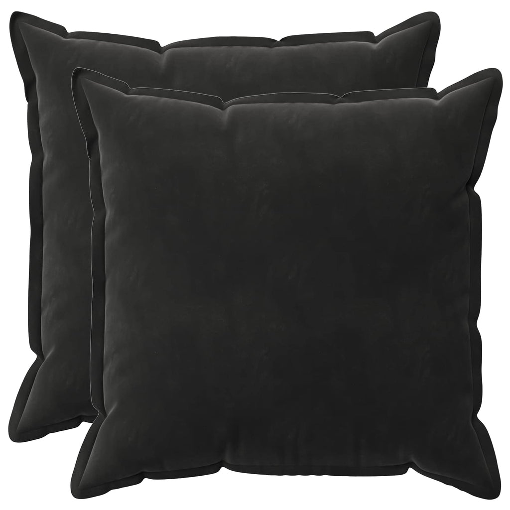 vidaXL Poszewka na poduszkę 2 pcs HOUTEN Czarny 65 x 65 cm Welur