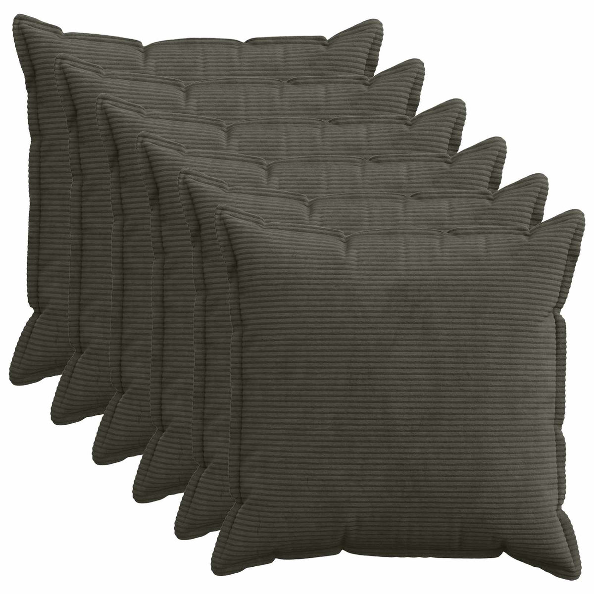 vidaXL Poszewka na poduszkę 6 szt. HOUTEN antracytowy 65 x 65 cm