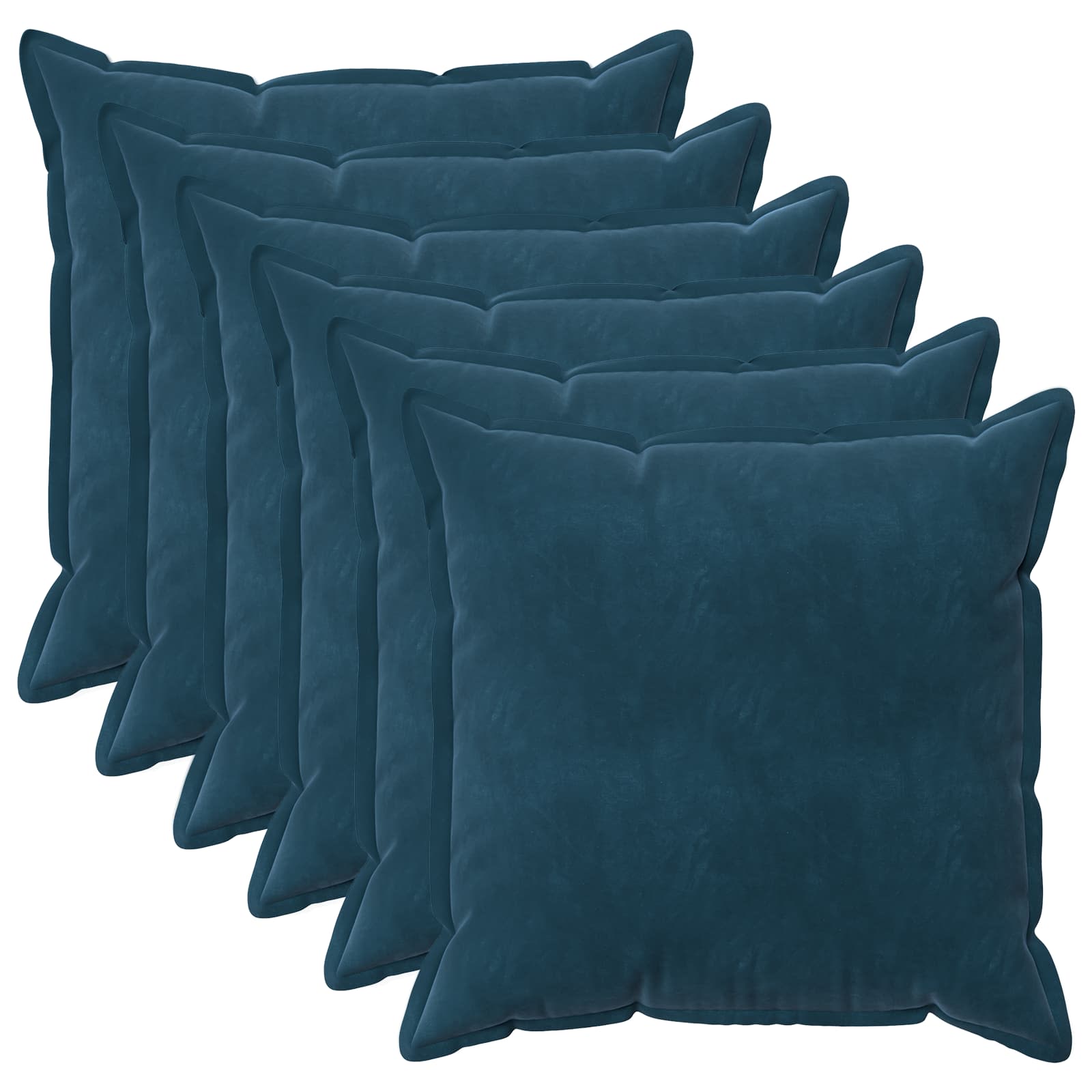 vidaXL Poszewka na poduszkę 6 pcs HOUTEN niebieski 70 x 70 cm Welur