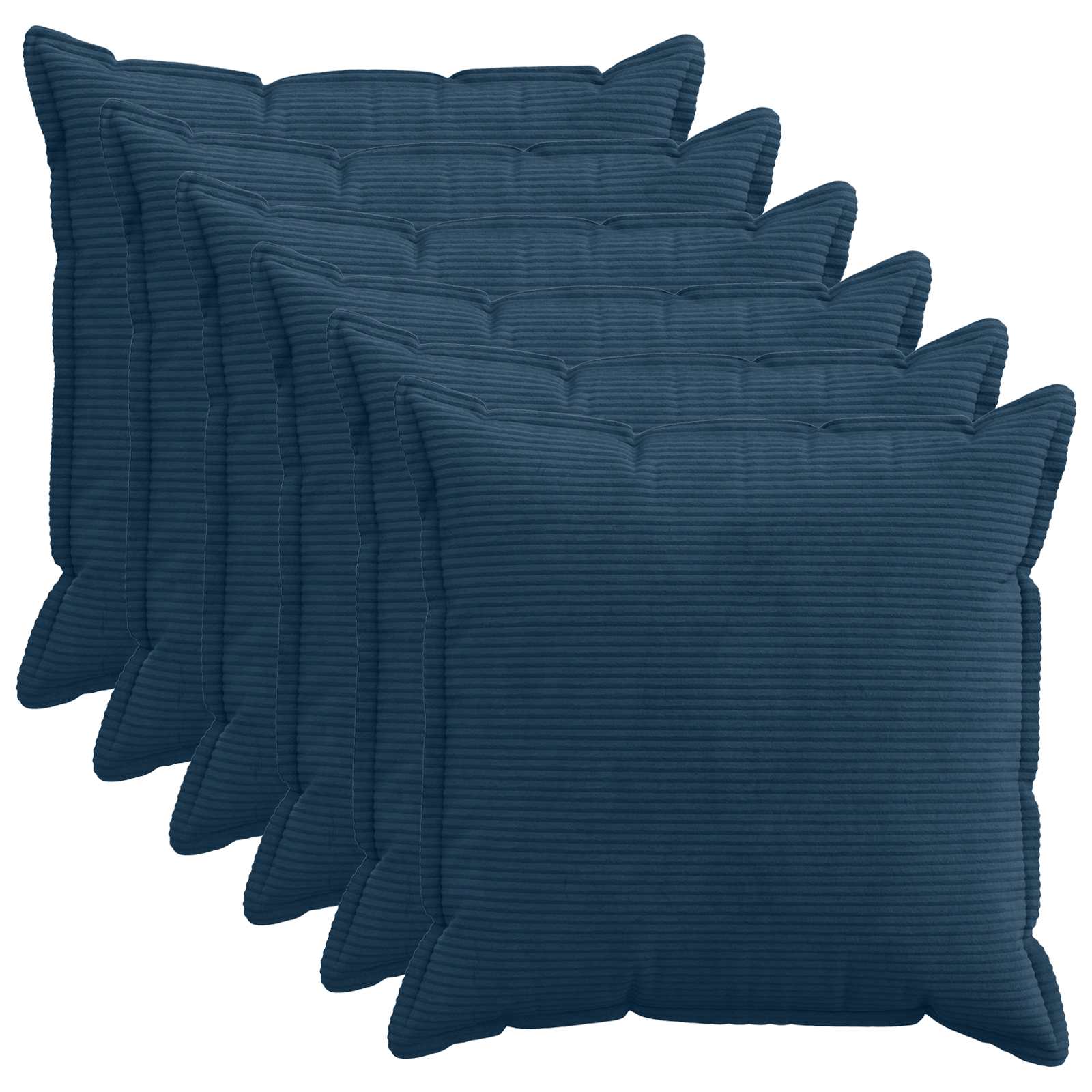 vidaXL Poszewka na poduszkę 6 szt. HOUTEN Granatowy 70 x 70 cm sztruks