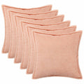 vidaXL Poszewka na poduszkę 6 pcs HOUTEN różowy 70 x 70 cm Bouclé
