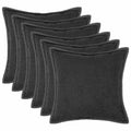 vidaXL Poszewka na poduszkę 6 pcs HOUTEN ciemnoszary 70 x 70 cm Bouclé