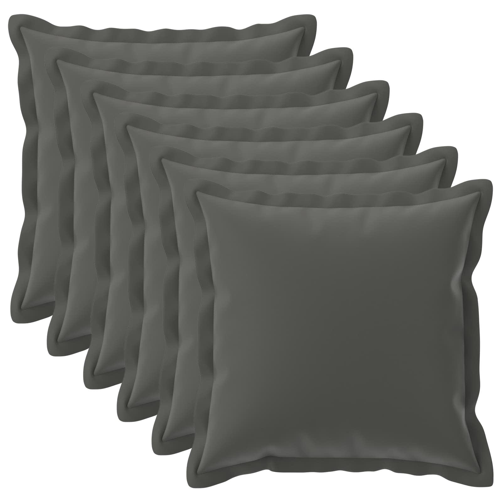vidaXL Poszewka na poduszkę 6 szt. HOUTEN antracytowy 70 x 70 cm