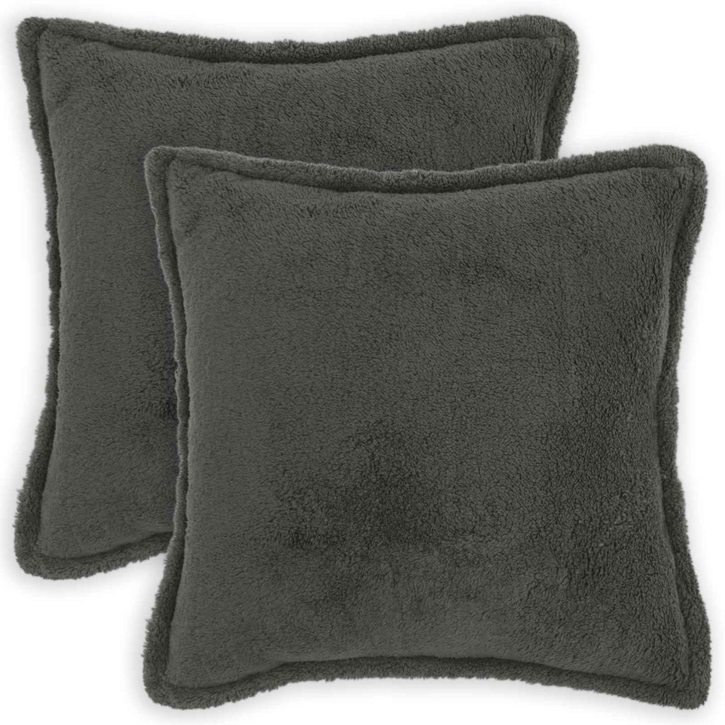 vidaXL Poszewka na poduszkę 2 pcs HOUTEN ciemnoszary 70 x 70 cm Bouclé