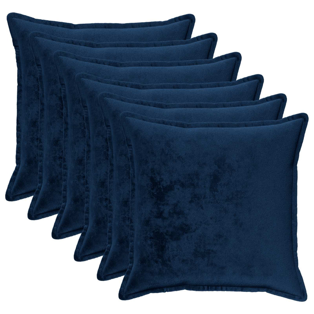 vidaXL Poszewka na poduszkę 6 pcs HOUTEN Granatowy 70 x 70 cm Flanela