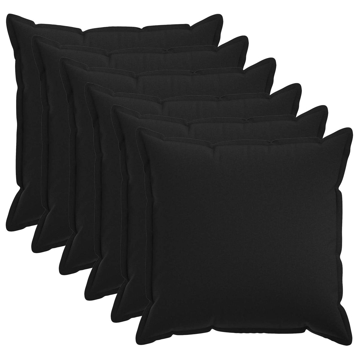 vidaXL Poszewka na poduszkę 6 pcs HOUTEN Czarny 80 x 80 cm