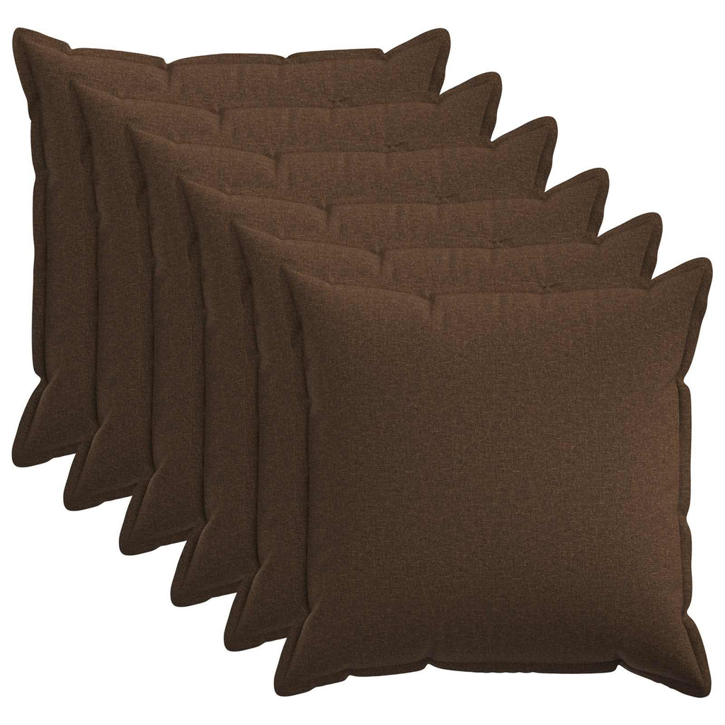 vidaXL Poszewka na poduszkę 6 pcs HOUTEN brązowy 80 x 80 cm