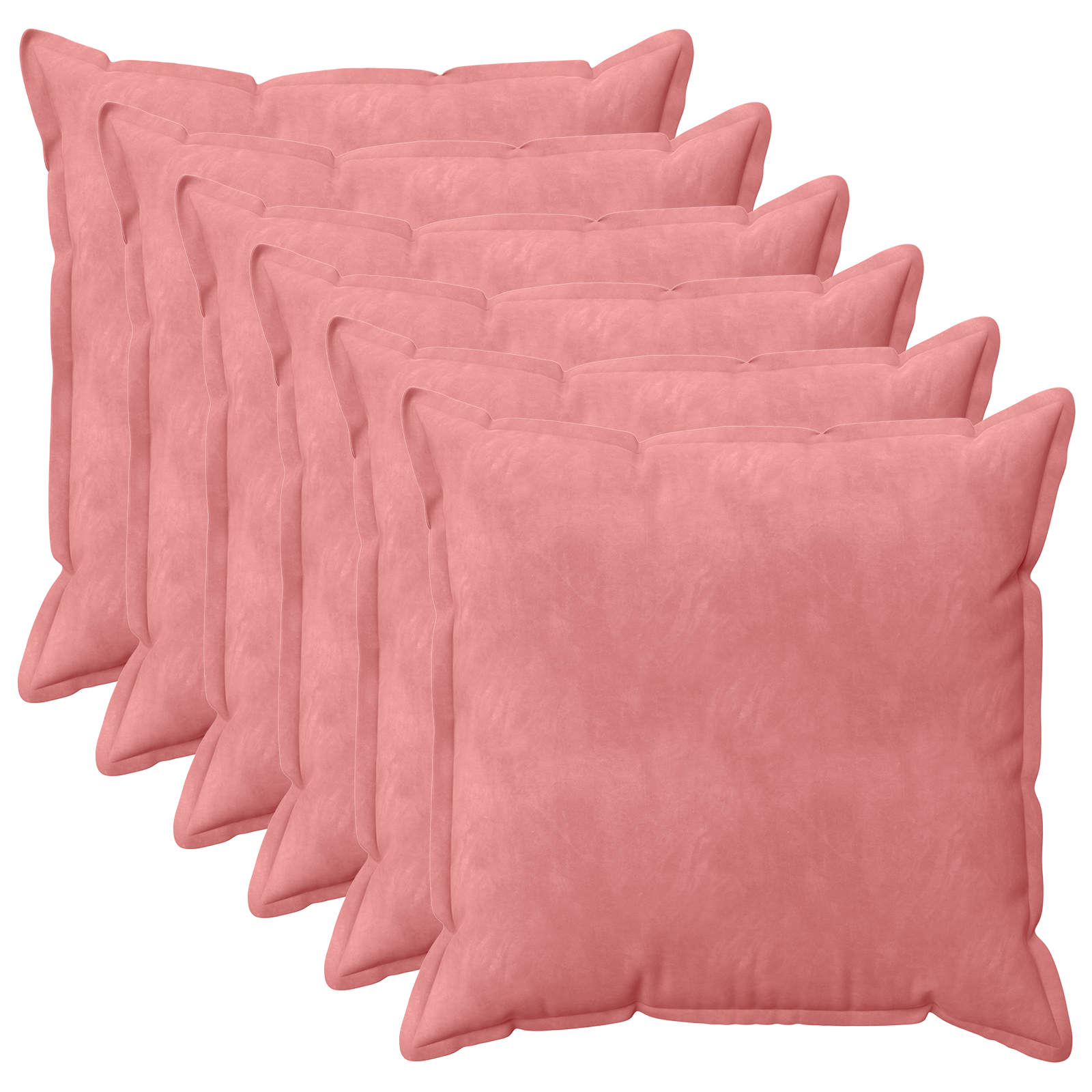 vidaXL Poszewka na poduszkę 6 pcs HOUTEN różowy 80 x 80 cm Welur