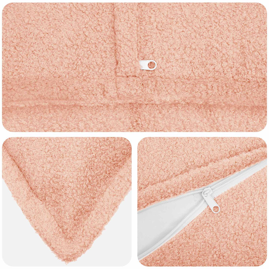 vidaXL Poszewka na poduszkę 2 pcs HOUTEN różowy 80 x 80 cm Bouclé