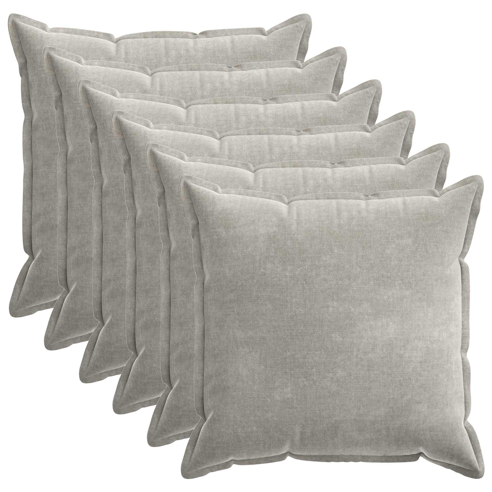 vidaXL Poszewka na poduszkę 6 pcs HOUTEN jasnoszary 80 x 80 cm