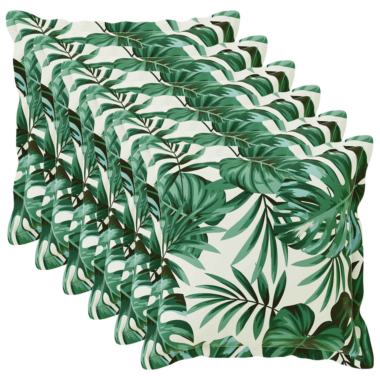 vidaXL Poszewka na poduszkę 6 szt. HOUTEN motyw liści 80 x 80 cm