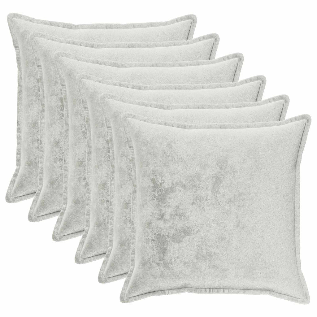 vidaXL Poszewka na poduszkę 6 pcs HOUTEN jasnoszary 80 x 80 cm Flanela