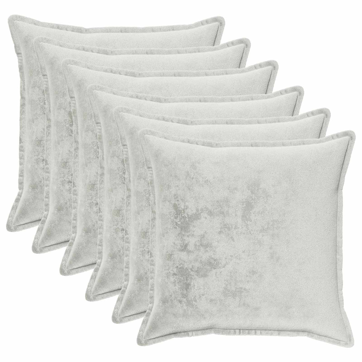 vidaXL Poszewka na poduszkę 6 pcs HOUTEN jasnoszary 80 x 80 cm Flanela
